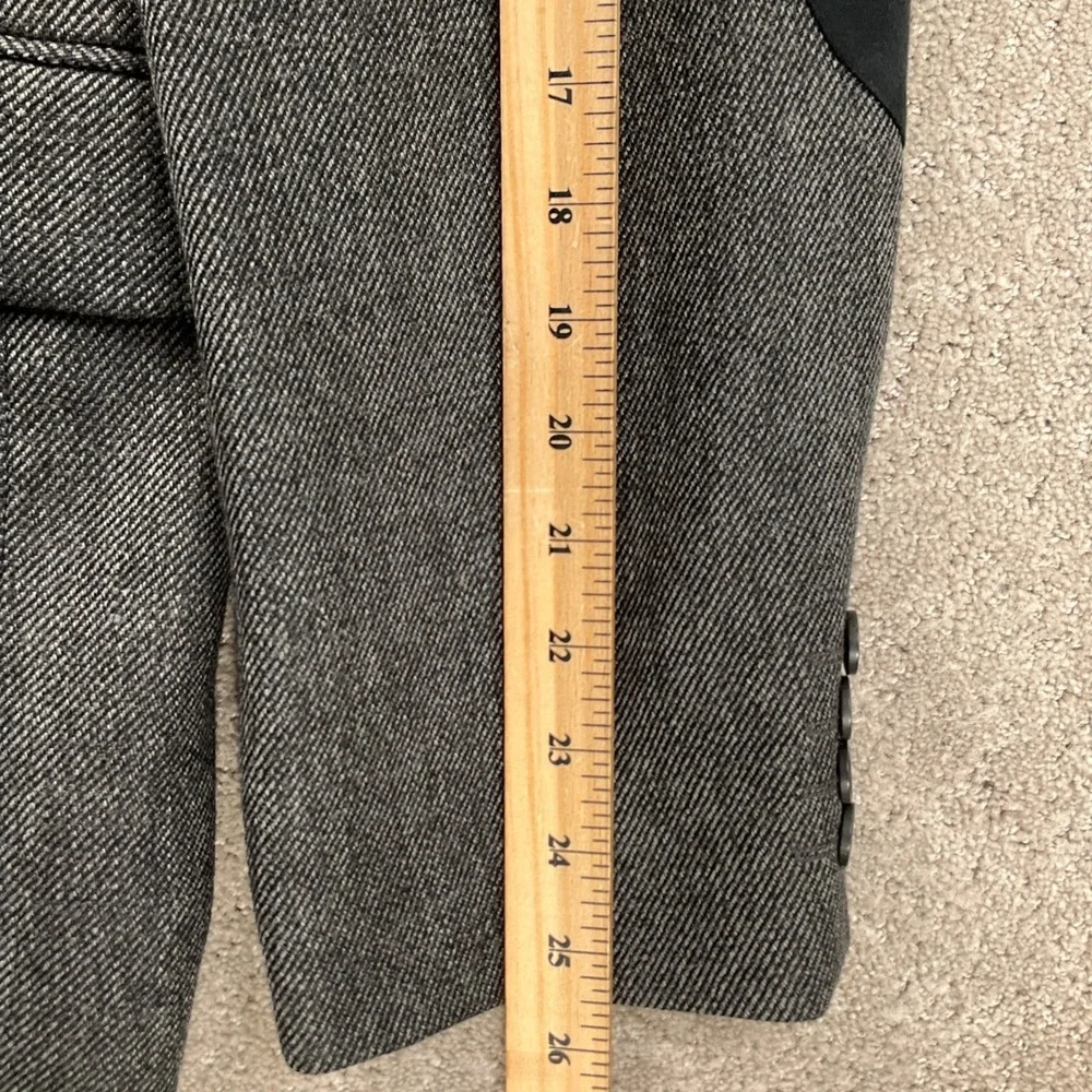 Stafford Signature Blazer Men 44S Gray Herringbone‎ Elbow Patch Academia Classic